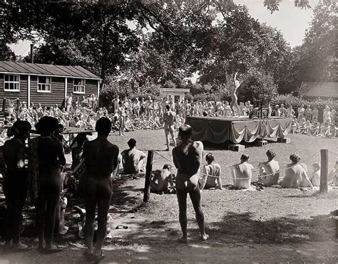 nudist daughter|Family beauty contest at a nudist camp , 1965